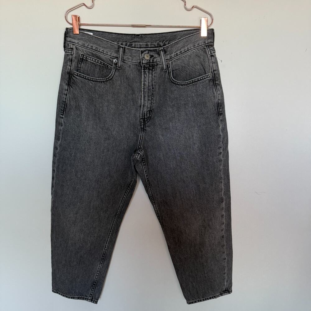 GAP Womens Barrel High Rise Jeans Size 30 / 10 Short Black Wash Denim Y2K Boho - Picture 1 of 5